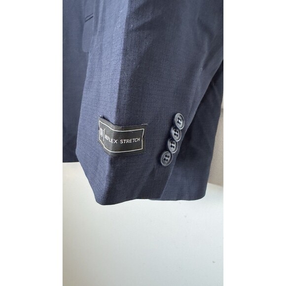 58R Jack Victor Reflex Stretch Blazer Blue Wool Blend 2 Button Sport Coat - Picture 3 of 8
